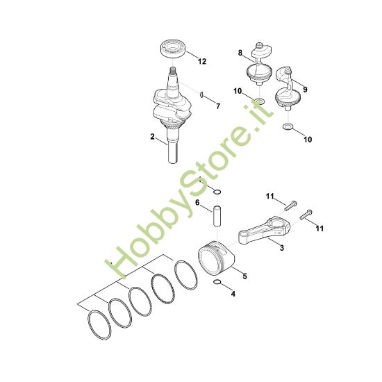 Picture of F - Albero motore, pistone EVC 4000.0 (EVC4000-0001)